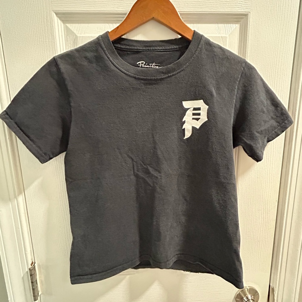 Primitive Kids Black T-Shirt with White Logo